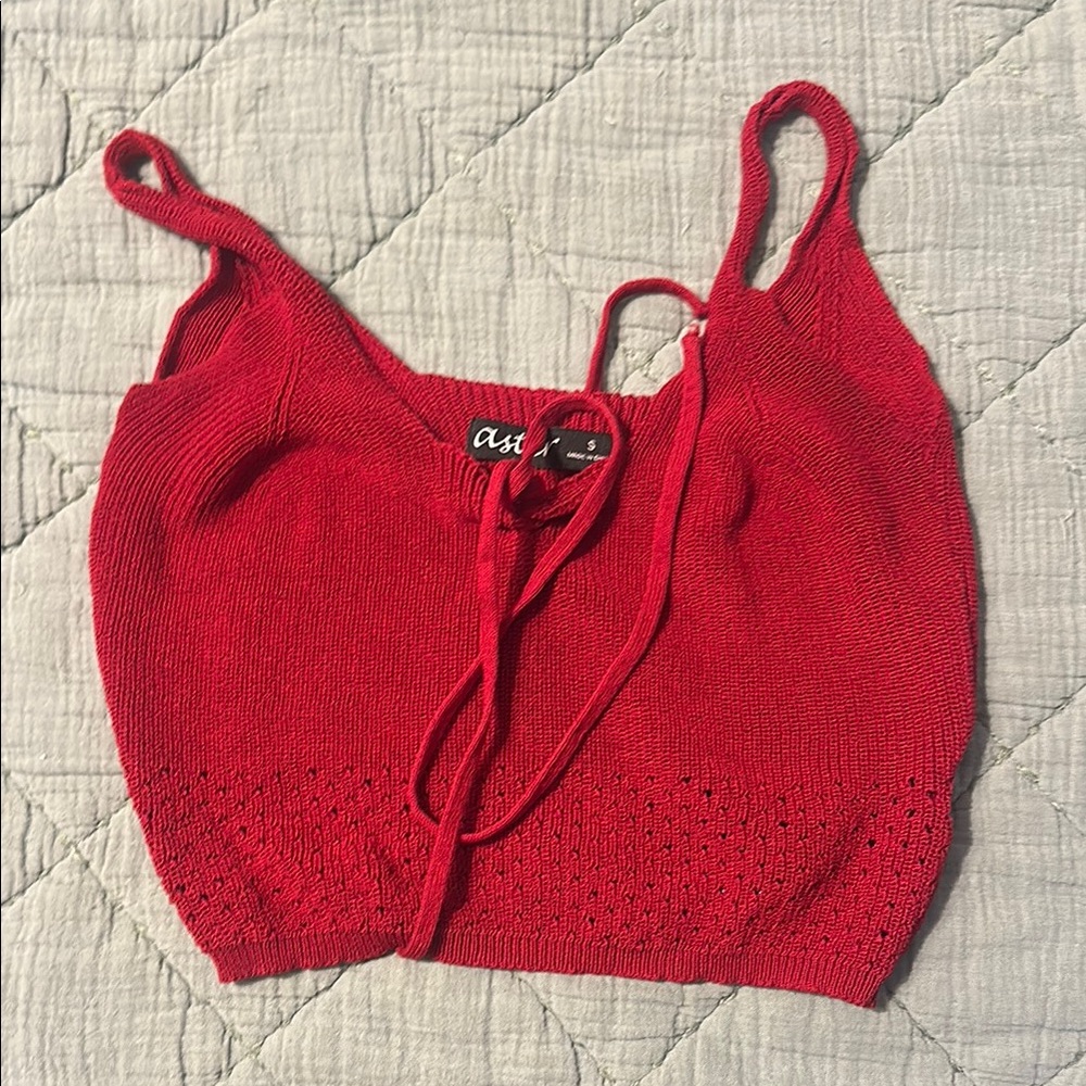 Women's Red Knit Top